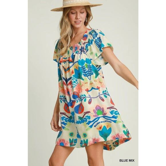 Umgee Garden Floral Mini Dress - Picture 1 of 2